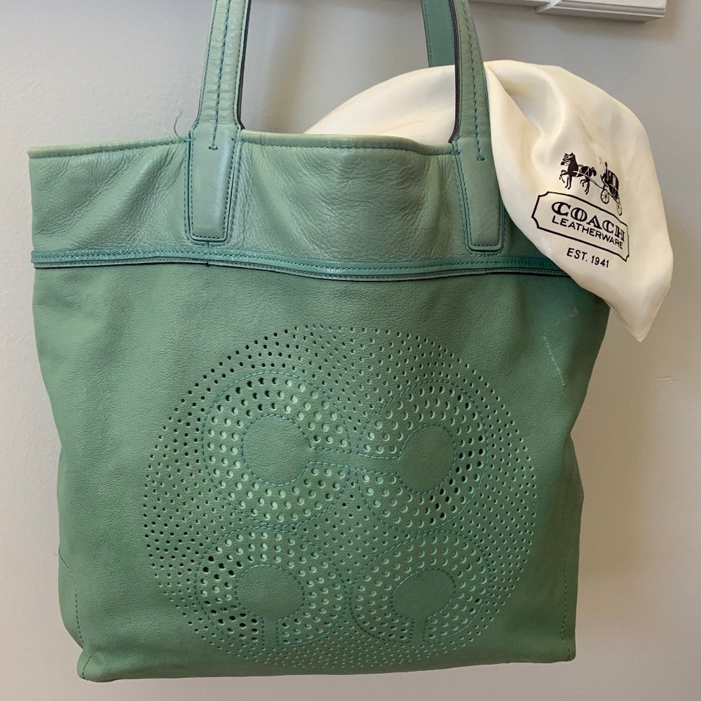 Coach Sea Foam Green Tote